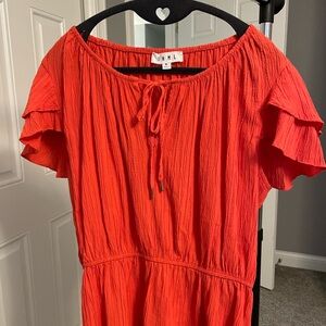 Ruffle sleeve / tie front blouse